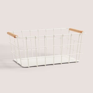 Kitchen Co White Large Metal Basket