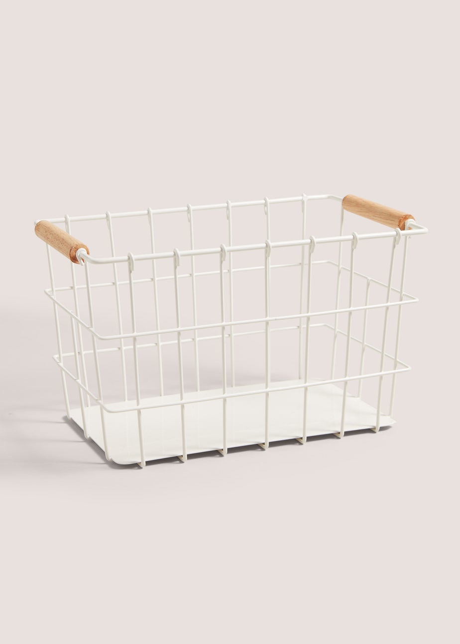 Kitchen Co White Large Metal Basket