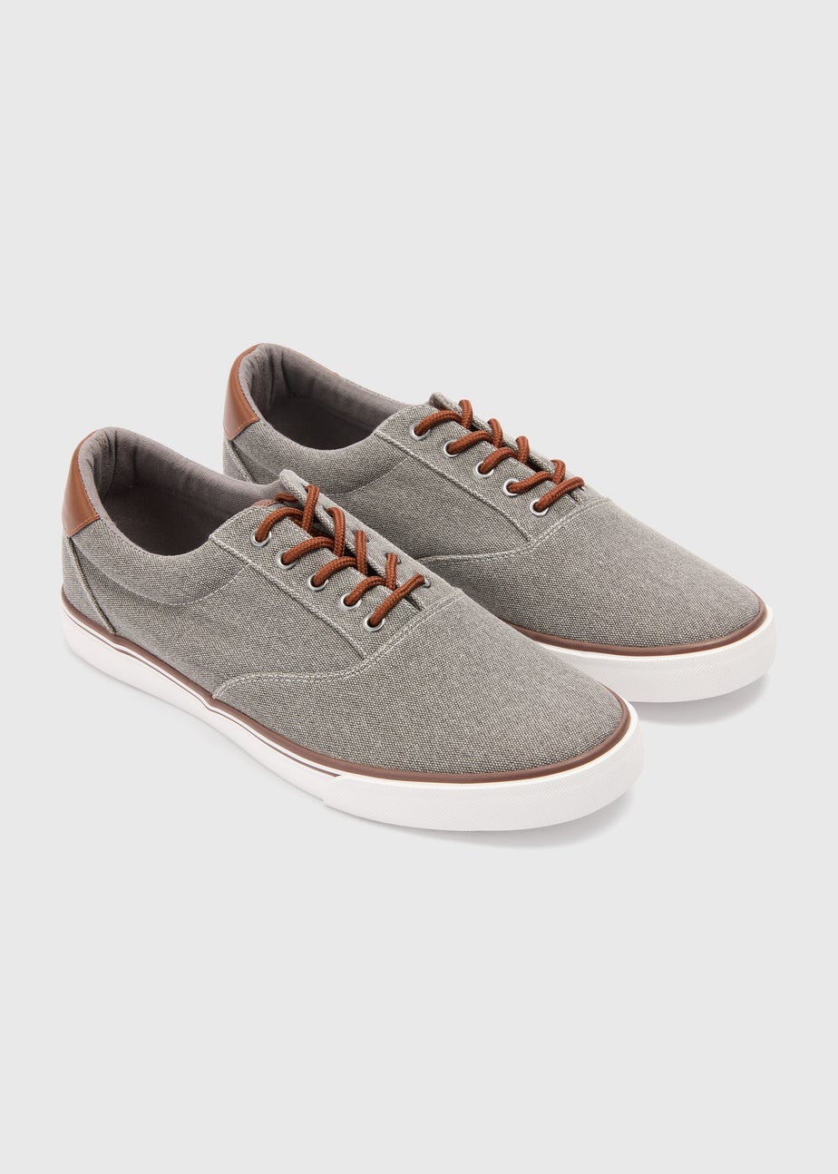 Grey Canvas Pump Shoes