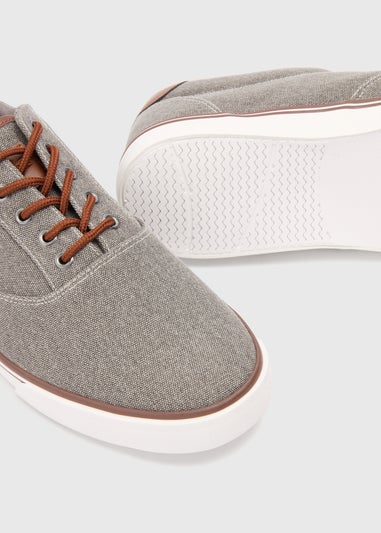 Grey Canvas Pump Shoes