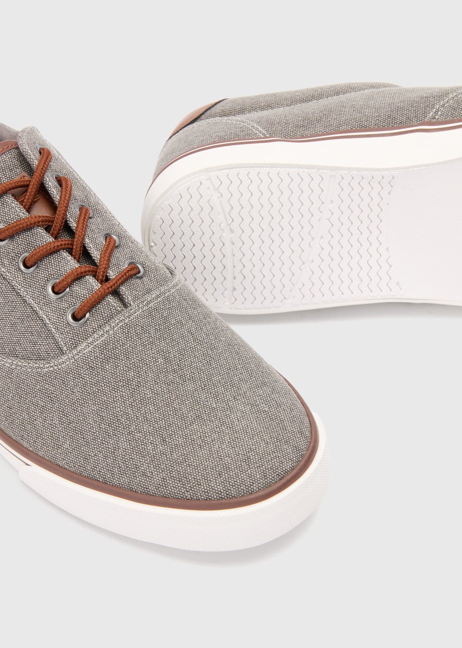 Grey Canvas Pump Shoes