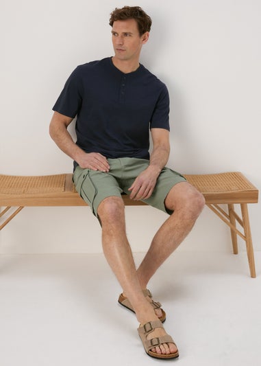 Navy Grandad T-Shirt