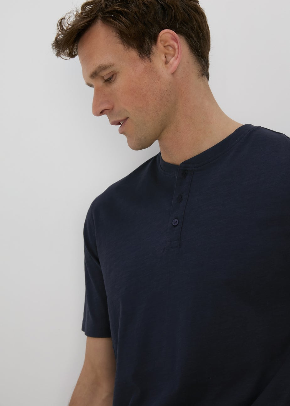 Navy Grandad T-Shirt