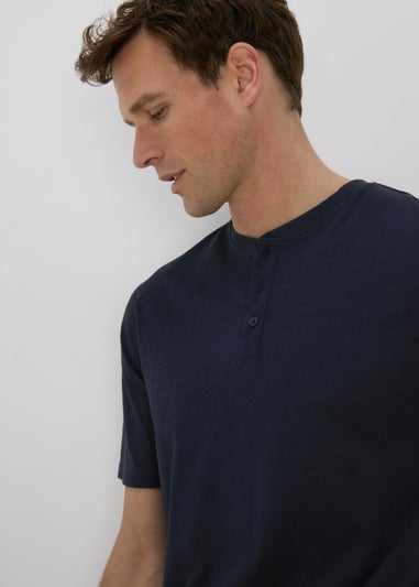 Navy Grandad T-Shirt