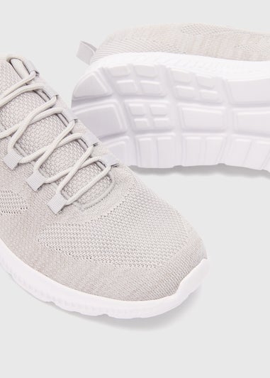 Grey Mesh Running Trainers