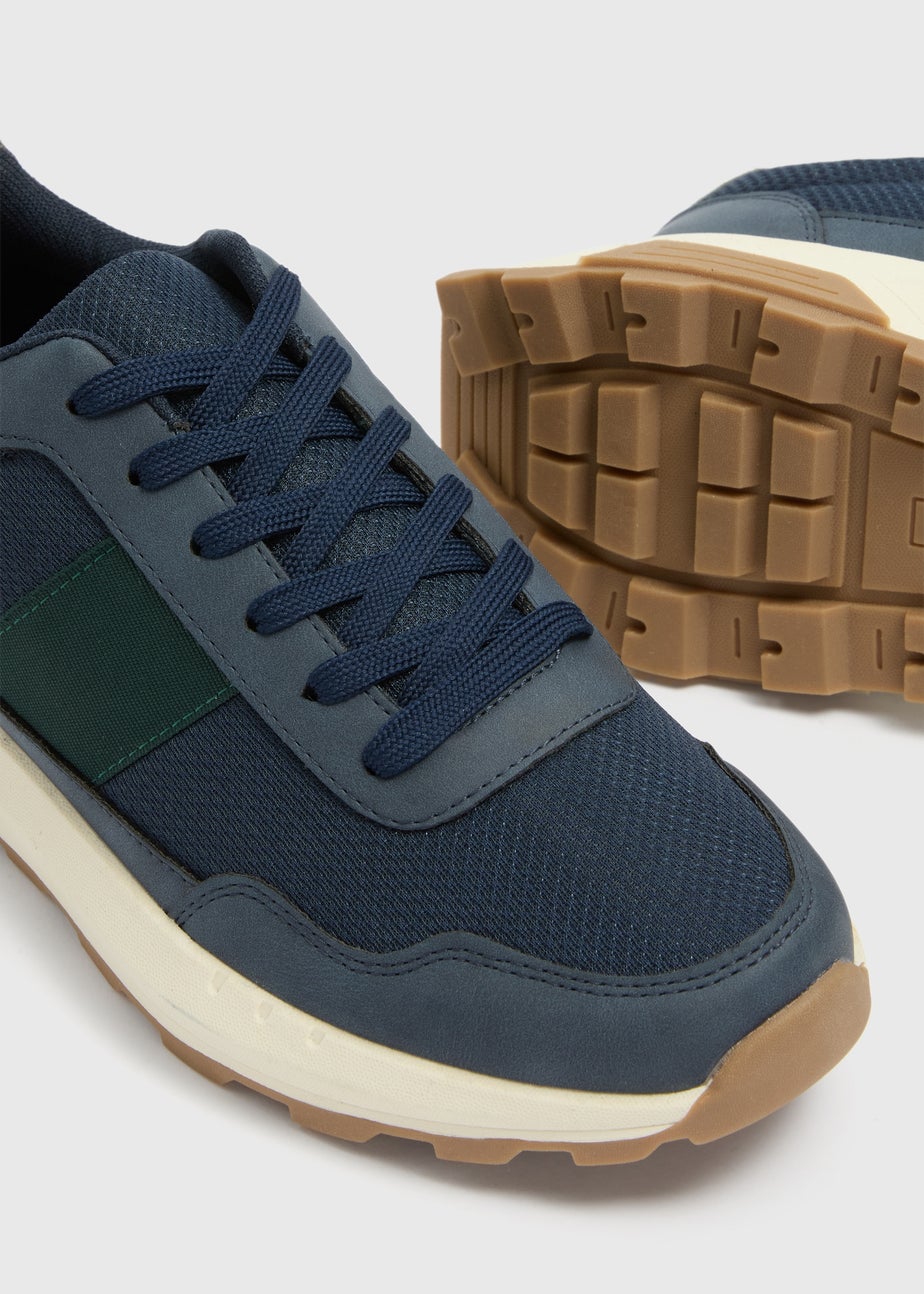 Navy Retro Stripe Trainers