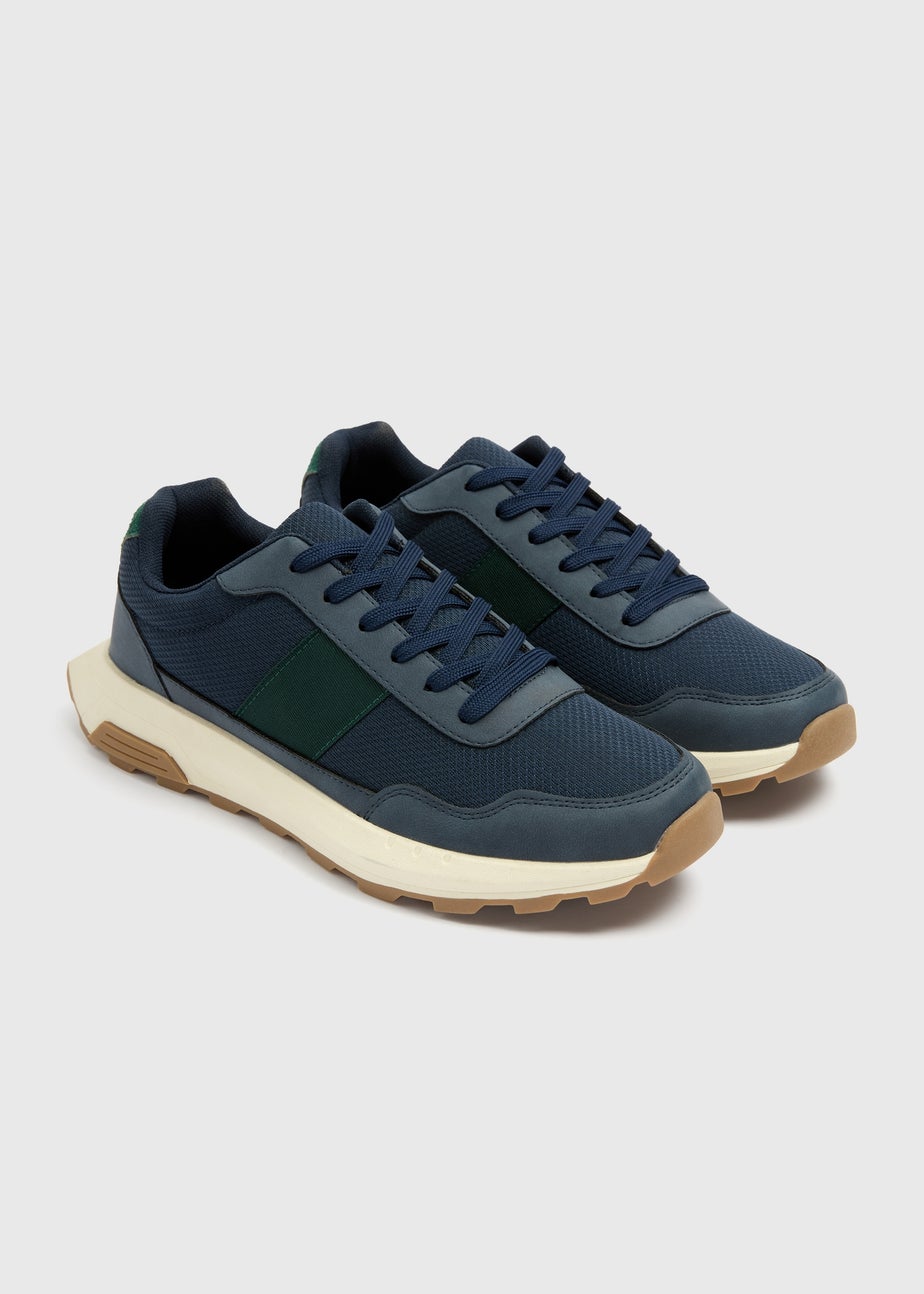 Navy Retro Stripe Trainers