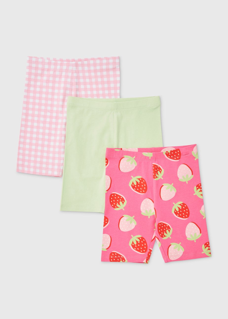 Girls 3 Pack Fruit Salad Cycling Shorts (1-7yrs)
