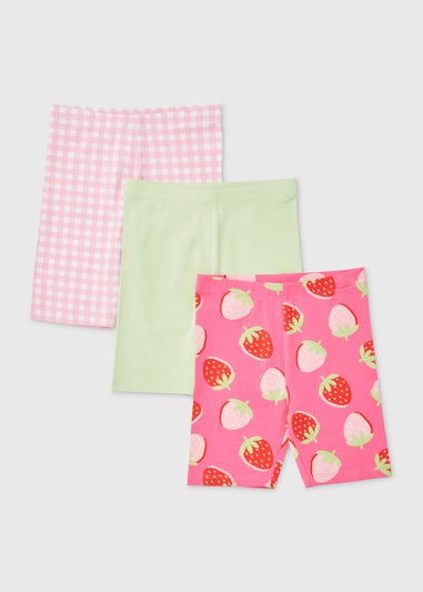 Girls 3 Pack Fruit Salad Cycling Shorts (1-7yrs)