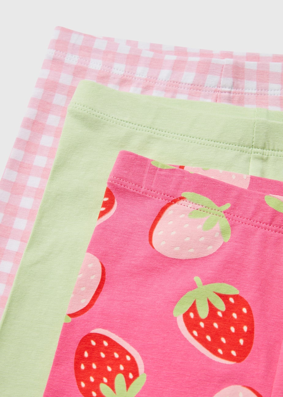 Girls 3 Pack Fruit Salad Cycling Shorts (1-7yrs)