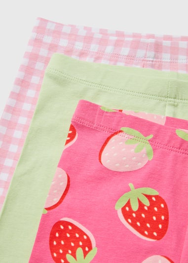 Girls 3 Pack Fruit Salad Cycling Shorts (1-7yrs)