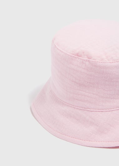 Baby Pink Crinkle Bucket Hat (Newborn-24mths)