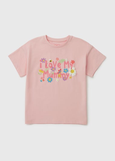 Girls Pink Mummy T-Shirt (1-7yrs)