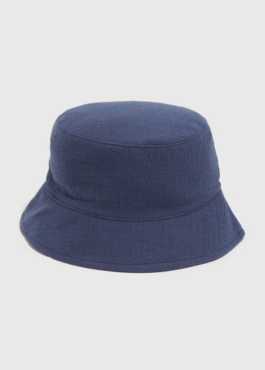 Baby Navy Crinkle Bucket Hat (Newborn-24mths)