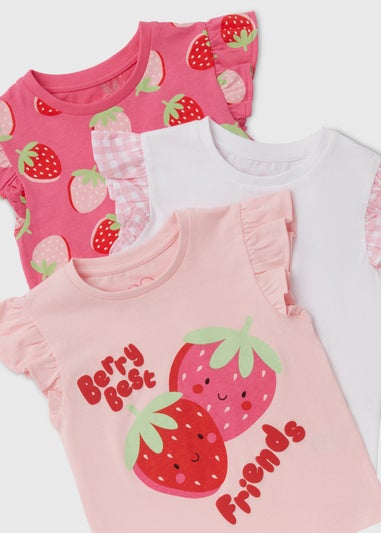 Girls 3 Pack Fruit Salad T-Shirts (1-7yrs)
