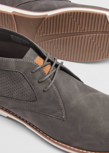 Grey PU Derby Boots