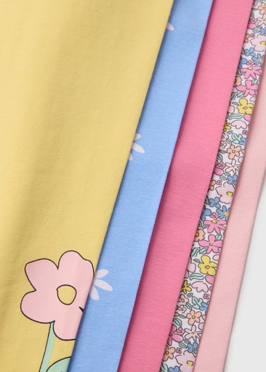 Girls 5 Pack Multicoloured Bunny Leggings (1-7yrs)