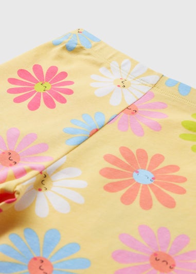 Girls Yellow Daisy Cycle Shorts (1-7yrs)