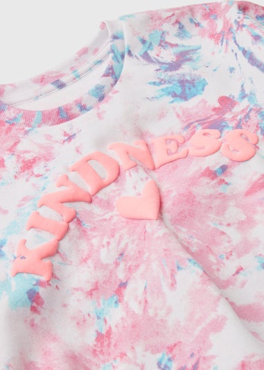 Girls Multicoloured Tie Dye Sweatshirt & Flare Pants Set (1-7yrs)