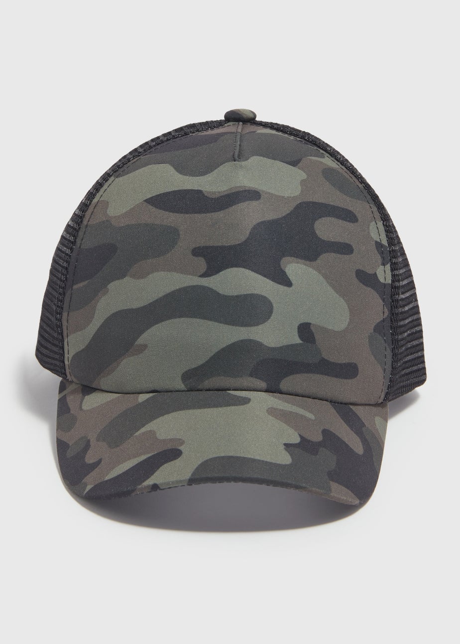 Boys Grey Camo Mesh Back Cap (7-13yrs)
