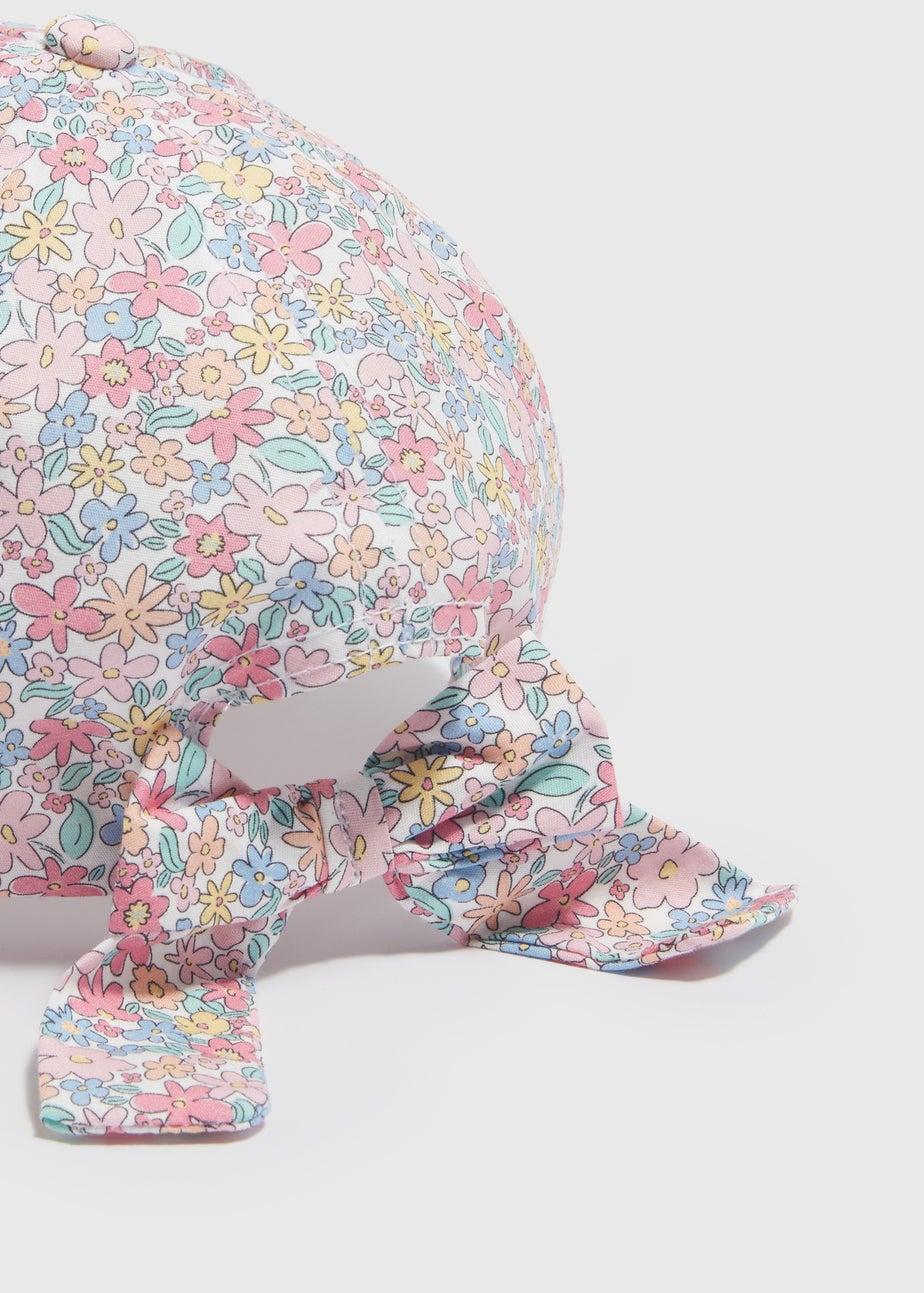 Girls Multicolour Floral Bow Cap (3-10yrs)