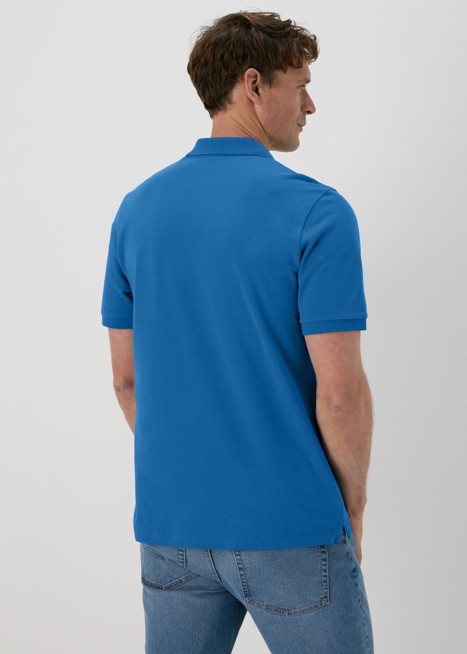 Dark Blue Solid Polo Shirt