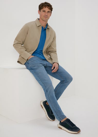 Dark Blue Solid Polo Shirt