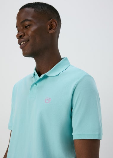 Pale Blue Solid Polo Shirt