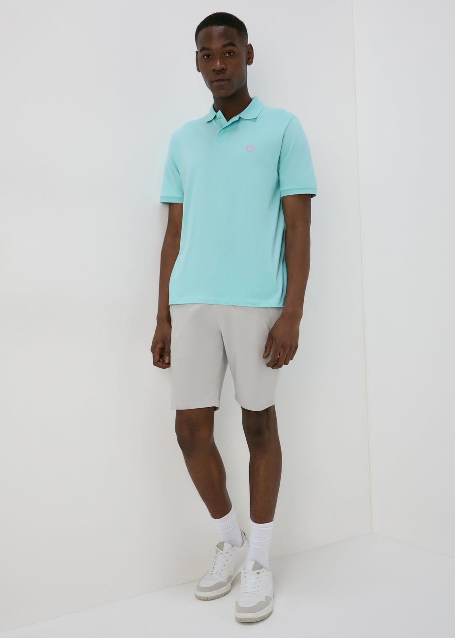 Pale Blue Solid Polo Shirt