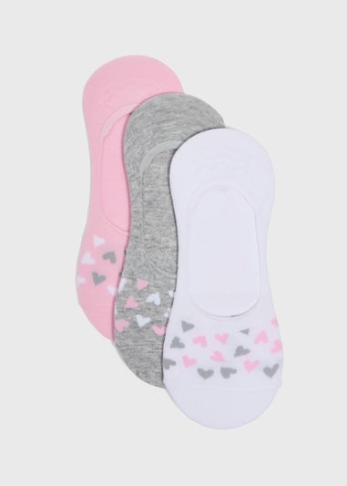 3 Pack Heart No Show Socks