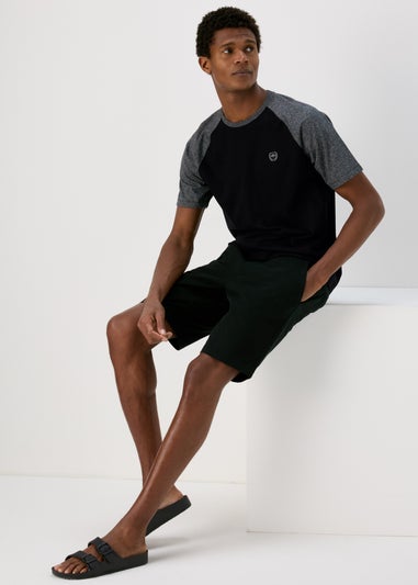 Black Grey Sleeve Raglan T-Shirt