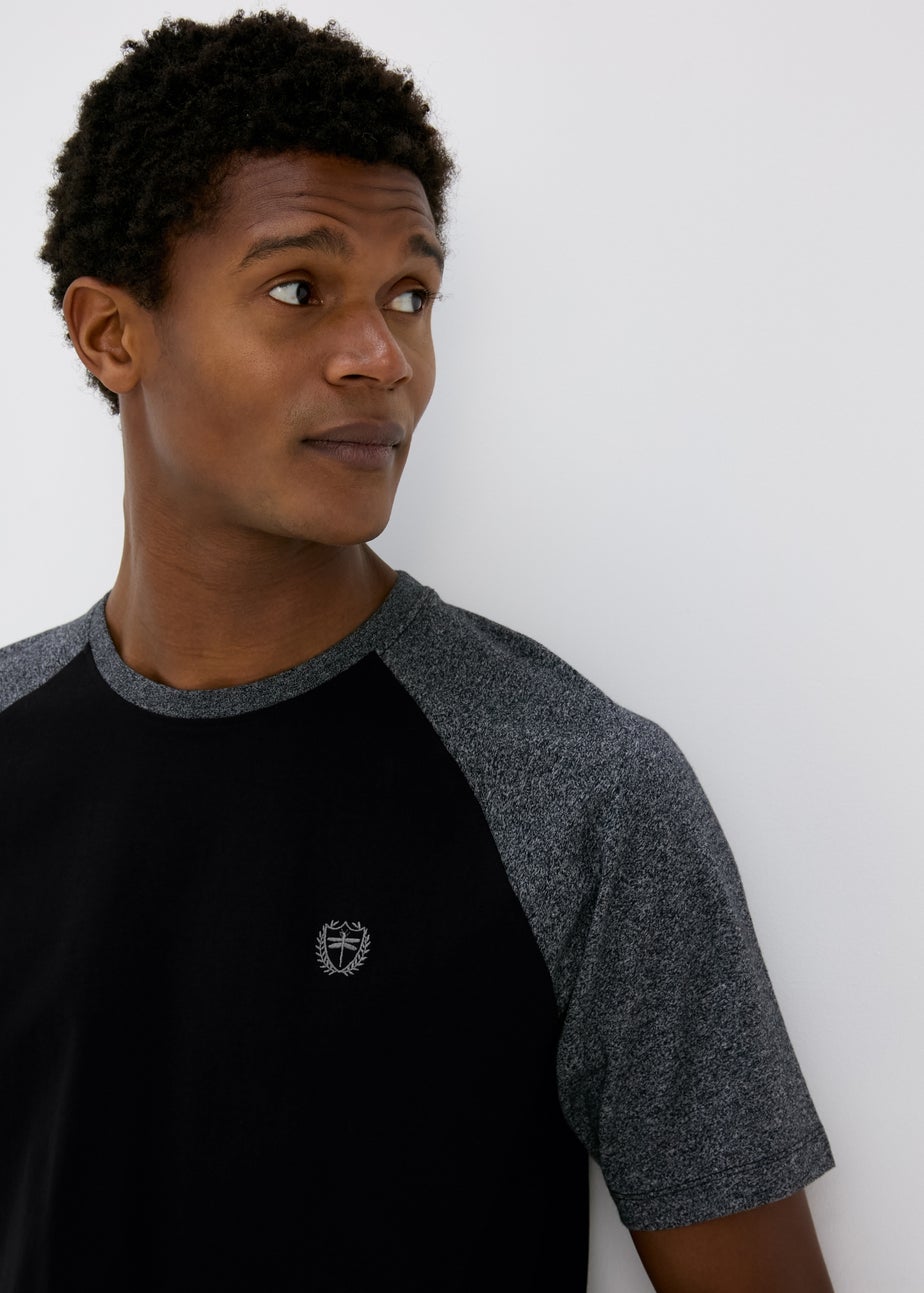 Black Grey Sleeve Raglan T-Shirt