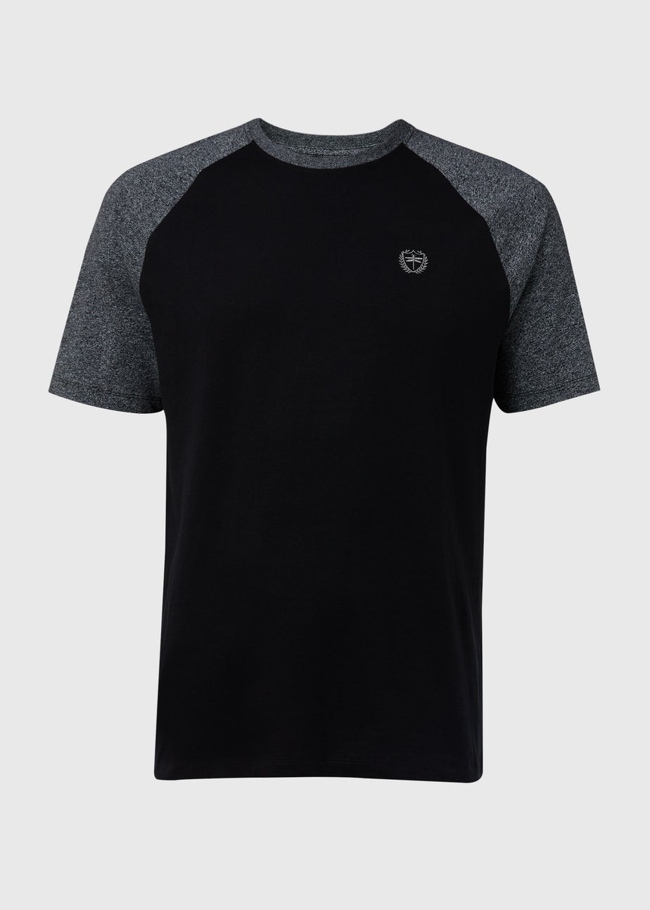 Black Grey Sleeve Raglan T-Shirt