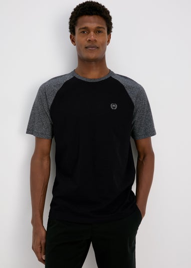 Black Grey Sleeve Raglan T-Shirt