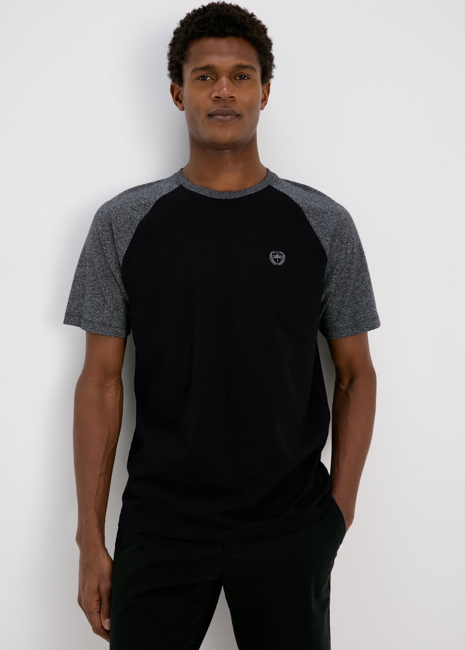 Black Grey Sleeve Raglan T-Shirt