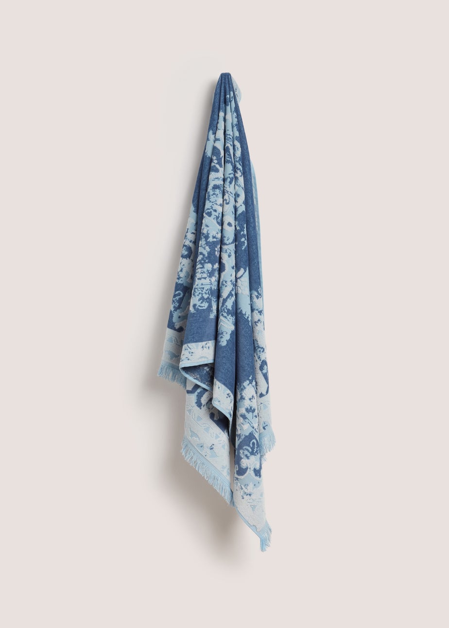 Indigo Jacquard Beach Towel (80cm x 160cm)