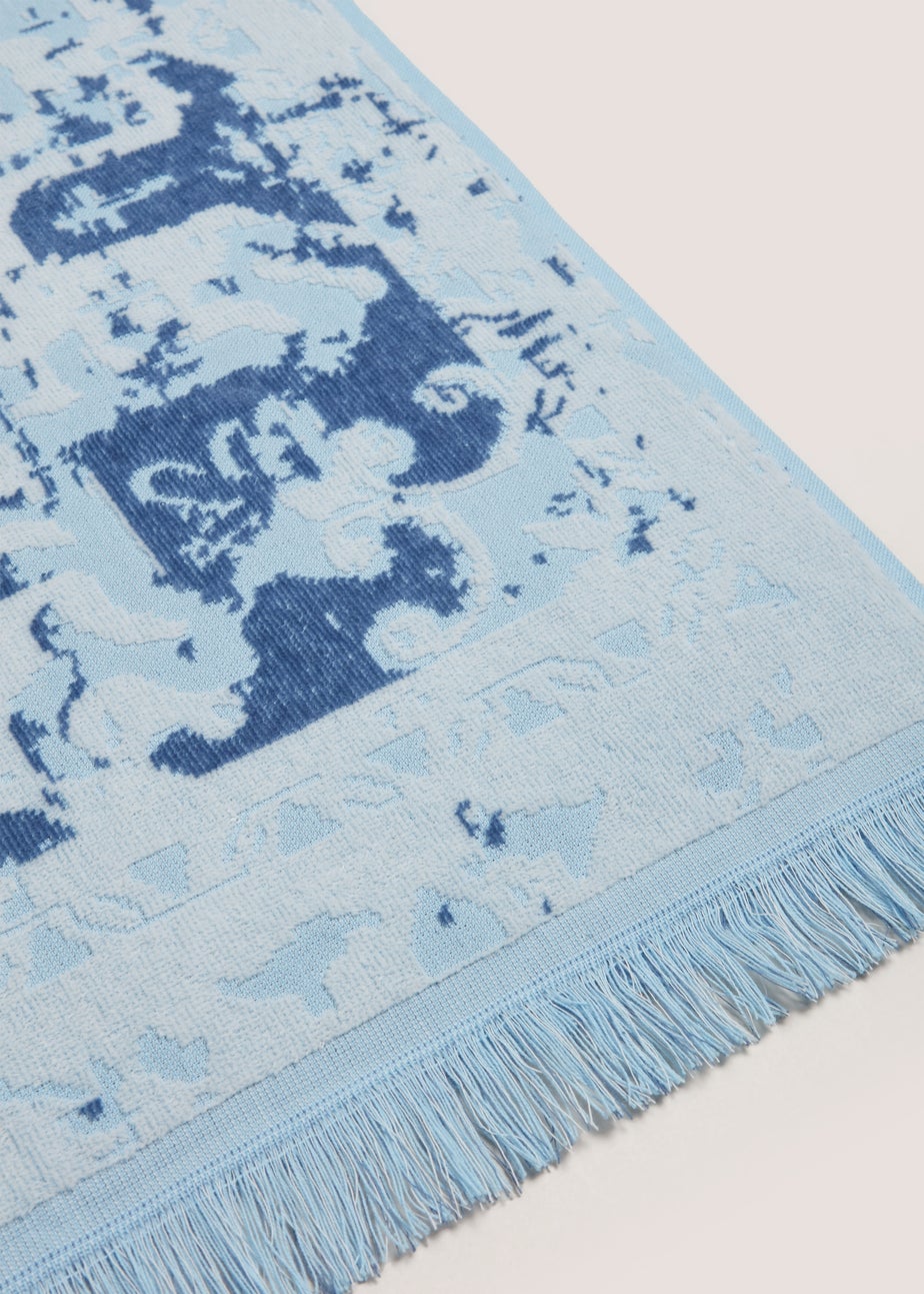 Indigo Jacquard Beach Towel (80cm x 160cm)