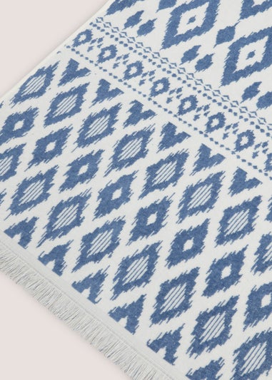 Indigo Multicolour Stripe Jacquard Beach Towel (80cm x 160cm)