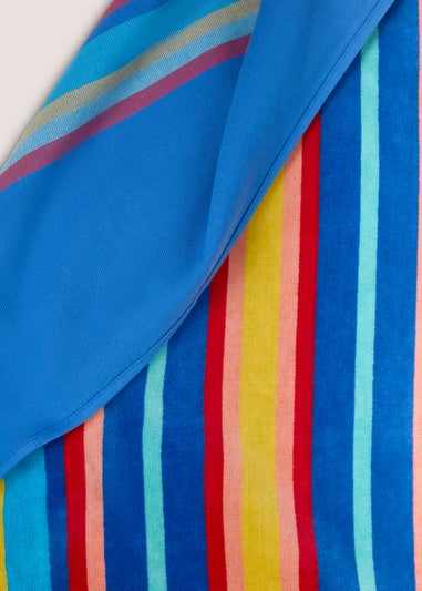 Adult Blue Rainbow Stripe Beach Towel (80cm x 160cm)
