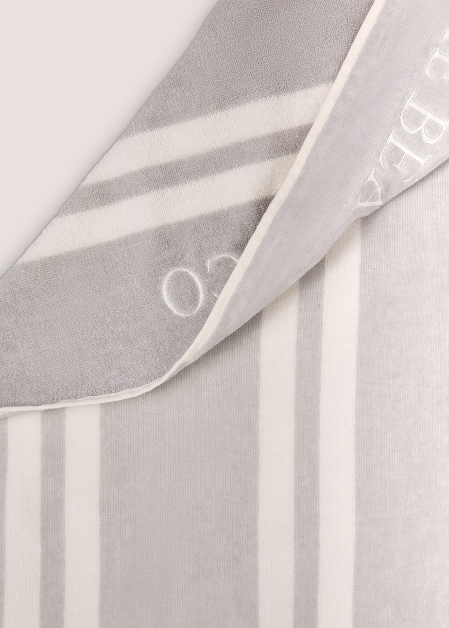 The Beach CO Grey Stripe Beach Towel ( 80cm x 160cm)