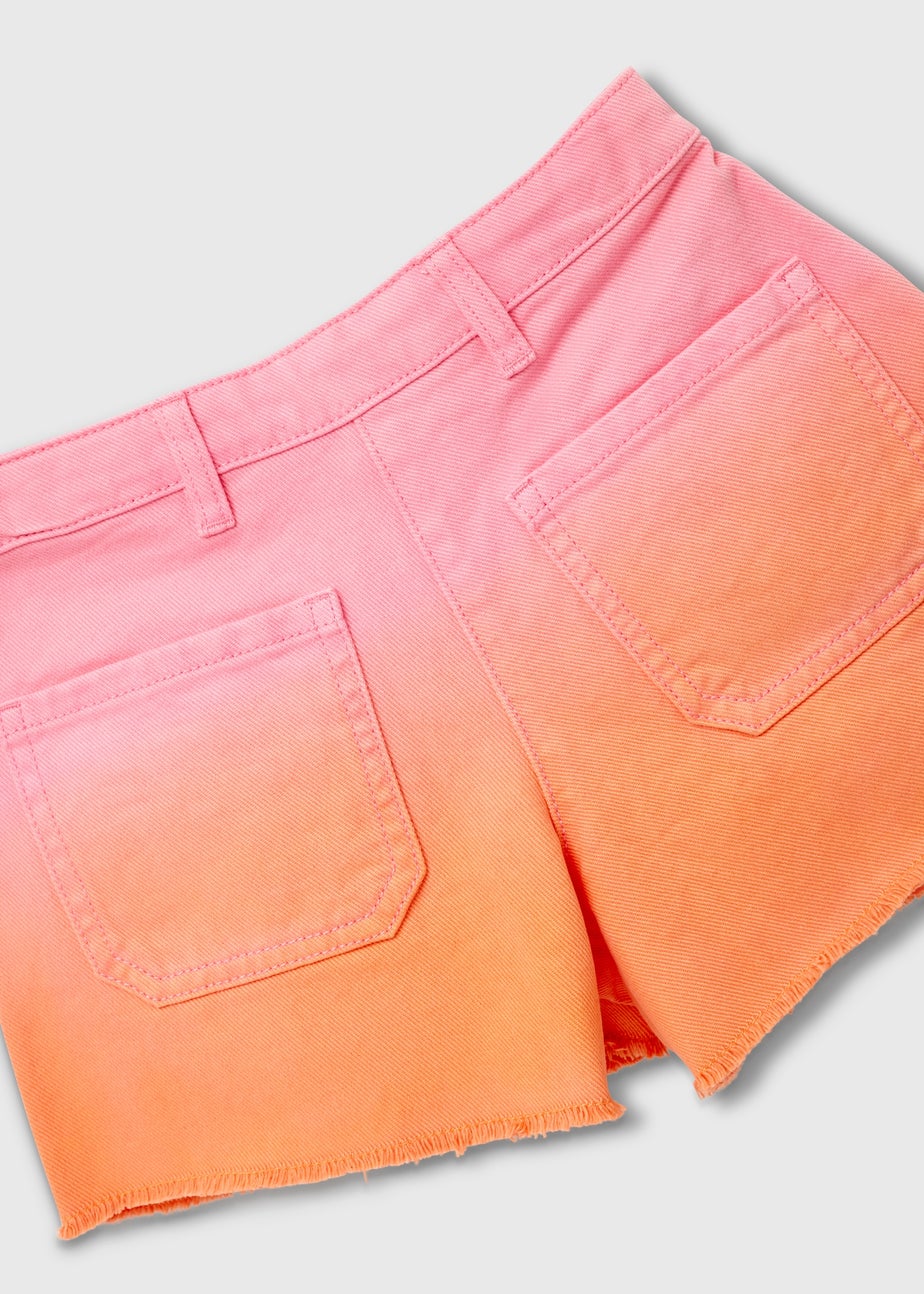 Girls Orange Ombre Denim Shorts (7-13yrs)