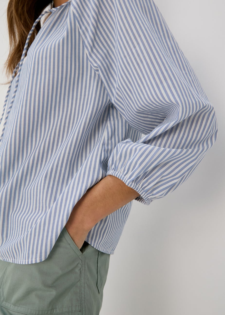 Blue Stripe Blouse Top