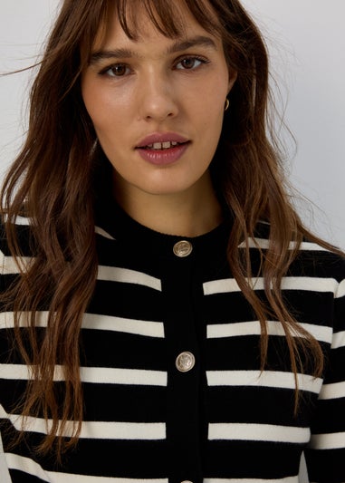 Et Vous Black Stripe Knit Cardigan
