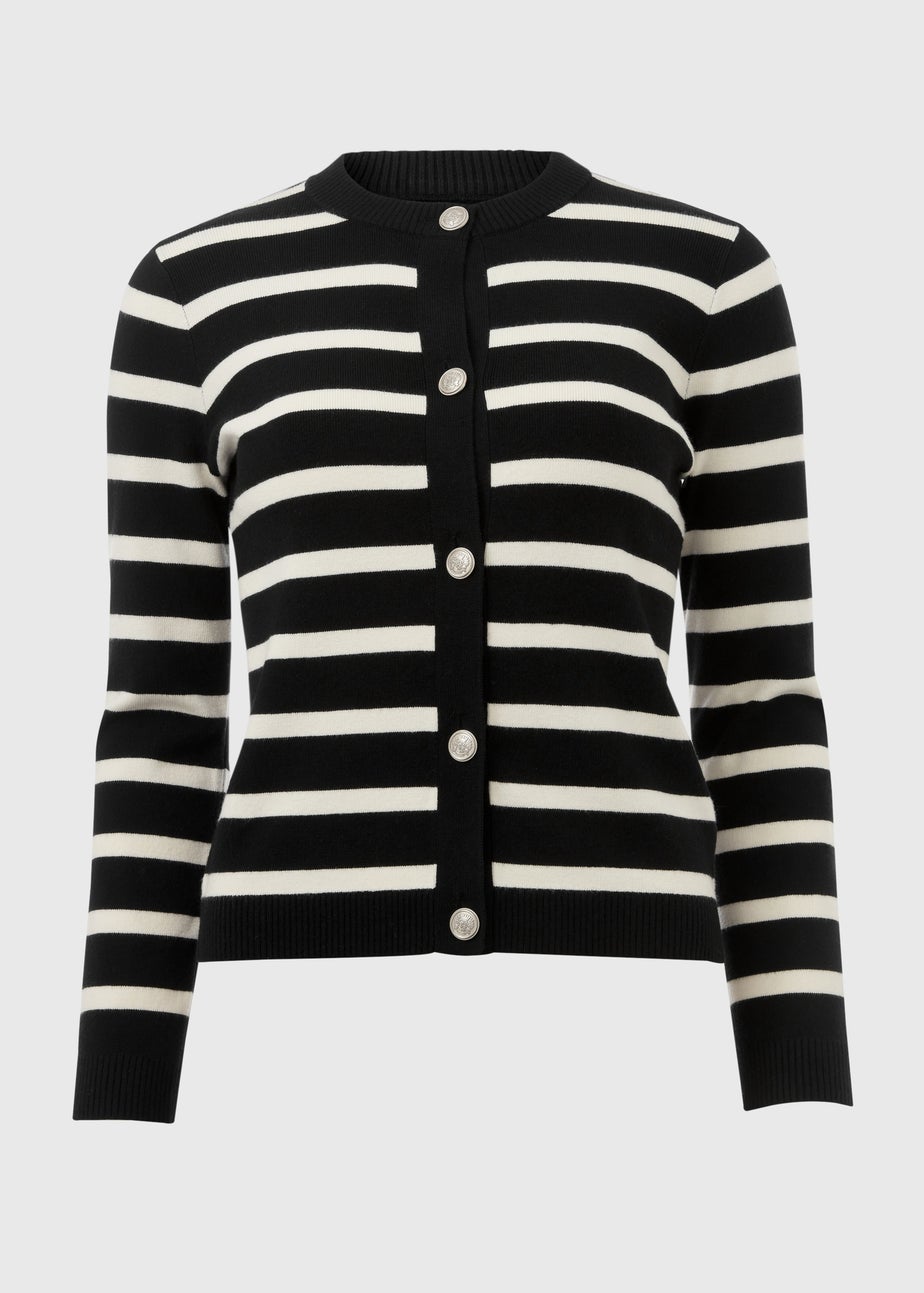 Et Vous Black Stripe Knit Cardigan