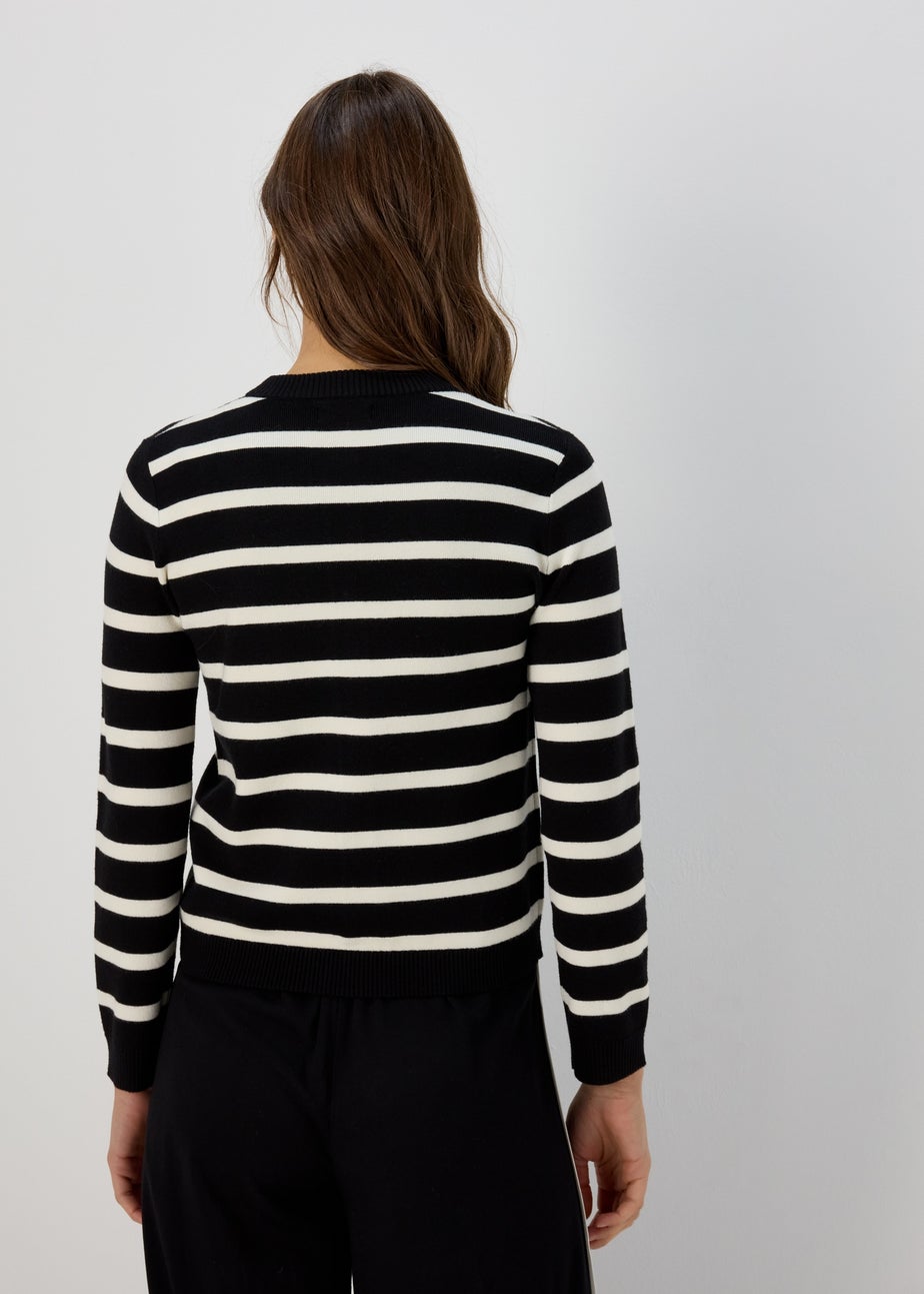 Et Vous Black Stripe Knit Cardigan