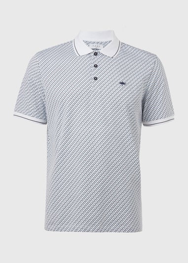 White Printed Polo Shirt