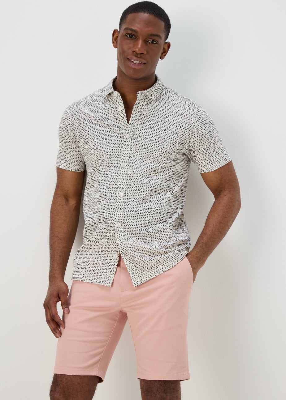 Ecru Cross Hatch Jersey Shirt