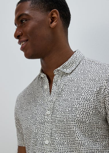 Ecru Cross Hatch Jersey Shirt