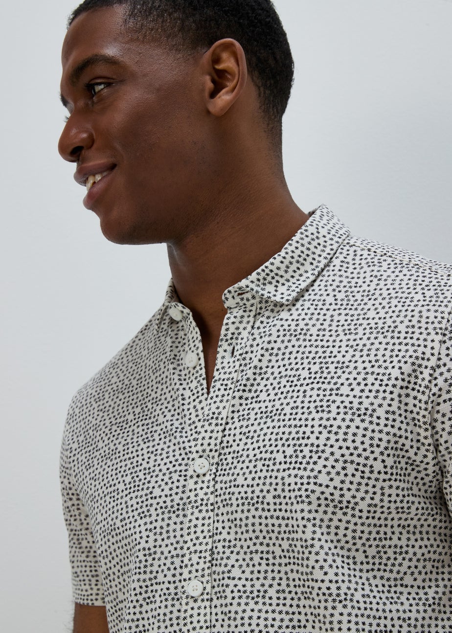 Ecru Cross Hatch Jersey Shirt