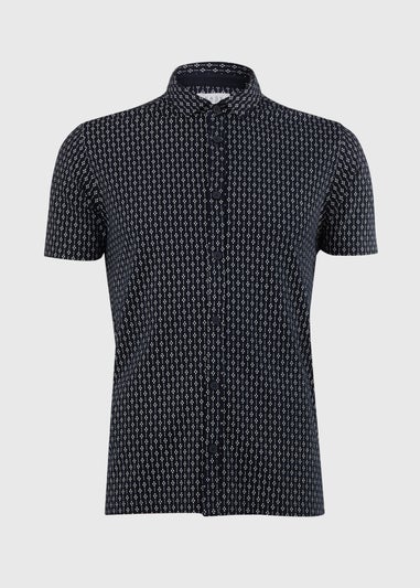 Navy Dot Design Jersey Shirt